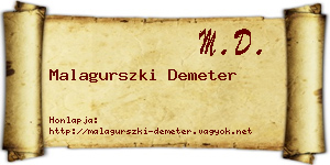 Malagurszki Demeter névjegykártya